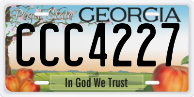 GA license plate CCC4227