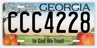 GA license plate CCC4228
