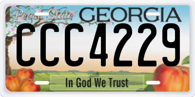 GA license plate CCC4229