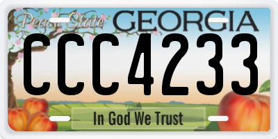 GA license plate CCC4233