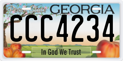 GA license plate CCC4234