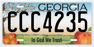 GA license plate CCC4235