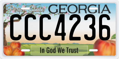 GA license plate CCC4236