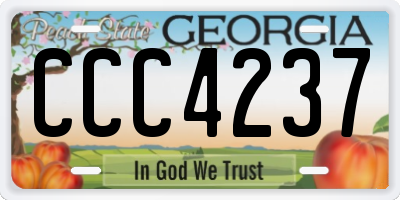 GA license plate CCC4237