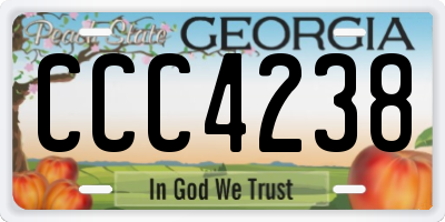 GA license plate CCC4238