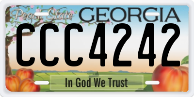GA license plate CCC4242