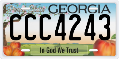 GA license plate CCC4243