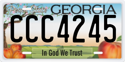 GA license plate CCC4245