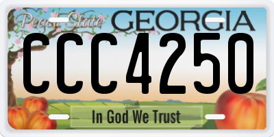 GA license plate CCC4250