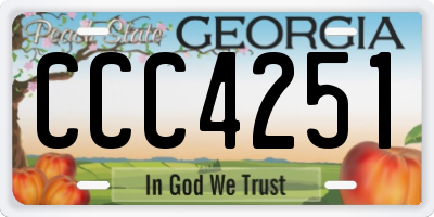 GA license plate CCC4251