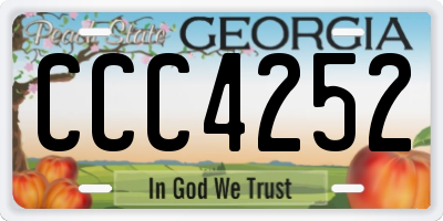 GA license plate CCC4252