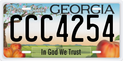 GA license plate CCC4254