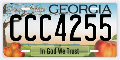 GA license plate CCC4255