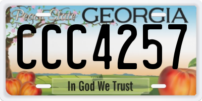 GA license plate CCC4257