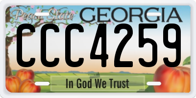 GA license plate CCC4259