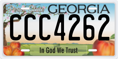 GA license plate CCC4262