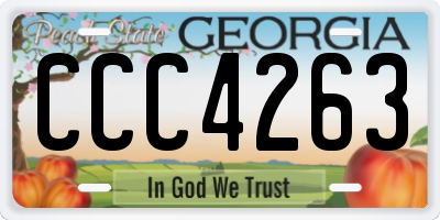 GA license plate CCC4263