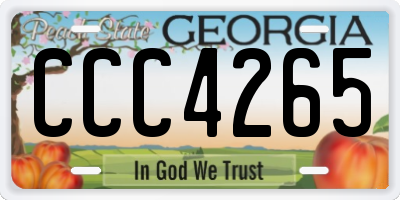 GA license plate CCC4265
