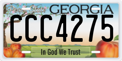 GA license plate CCC4275
