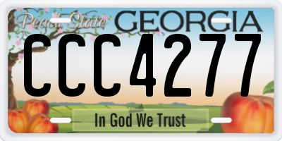 GA license plate CCC4277