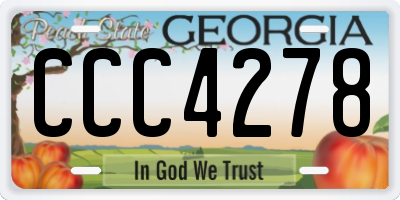 GA license plate CCC4278