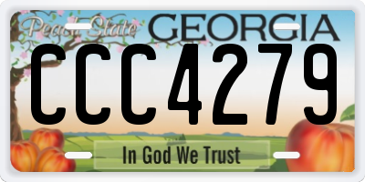 GA license plate CCC4279
