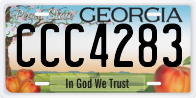 GA license plate CCC4283