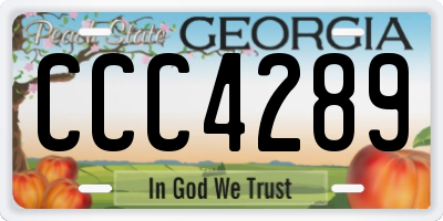 GA license plate CCC4289