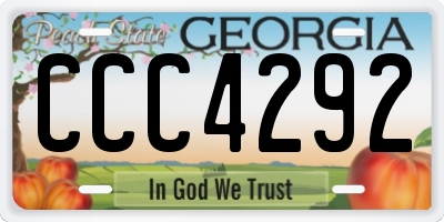 GA license plate CCC4292