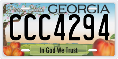 GA license plate CCC4294