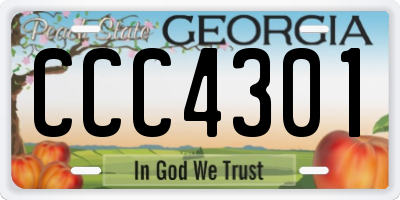 GA license plate CCC4301