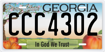 GA license plate CCC4302