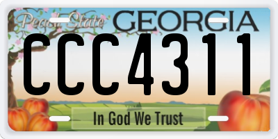GA license plate CCC4311