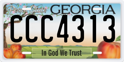 GA license plate CCC4313