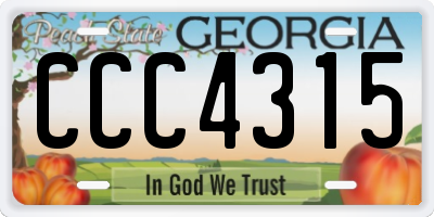 GA license plate CCC4315