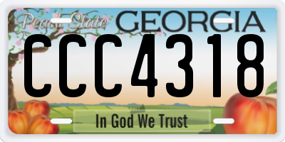 GA license plate CCC4318