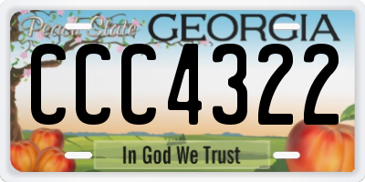 GA license plate CCC4322