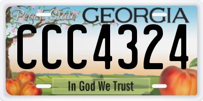 GA license plate CCC4324