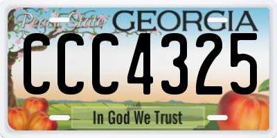 GA license plate CCC4325