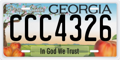GA license plate CCC4326
