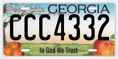 GA license plate CCC4332