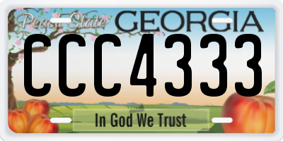 GA license plate CCC4333