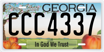 GA license plate CCC4337