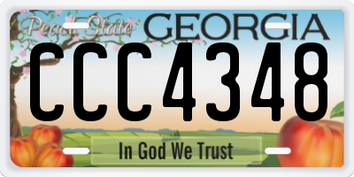 GA license plate CCC4348