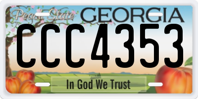 GA license plate CCC4353