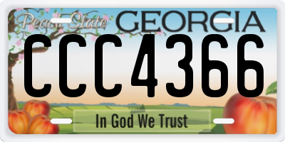 GA license plate CCC4366