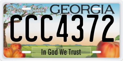 GA license plate CCC4372