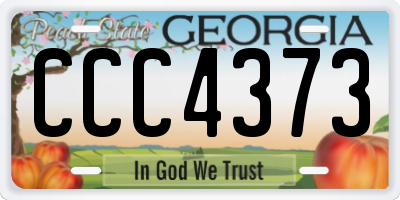 GA license plate CCC4373