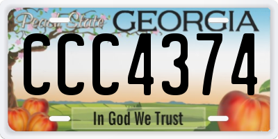 GA license plate CCC4374