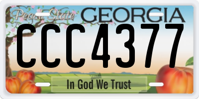 GA license plate CCC4377
